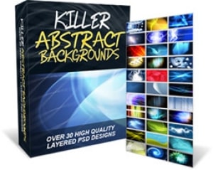 Abstract background graphics bundle with layered PSD files for headers, banners, eCovers, videos, and more