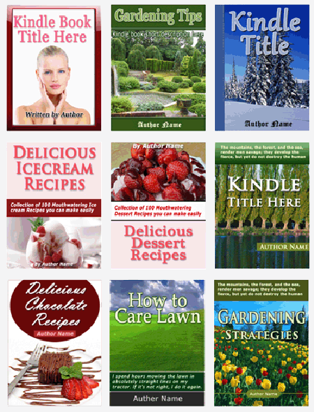 Kindle Cover Templates - 25 editable PSD flat ebook covers for Amazon digital download with PLR MRR resell rights