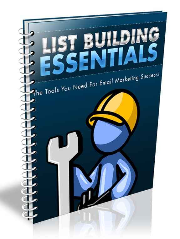 List Building Essentials eBook cover showing email marketing and lead generation tools