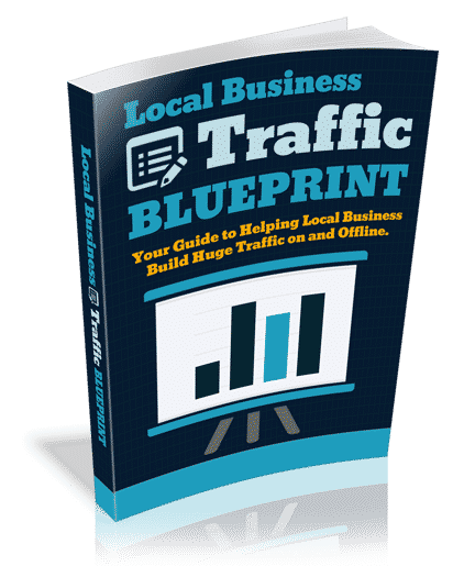 Local business traffic generation PLR guide cover with marketing integration tips