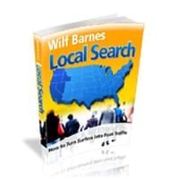 PLR local search report cover image showing a magnifying glass and map marker, emphasizing digital download and resell rights