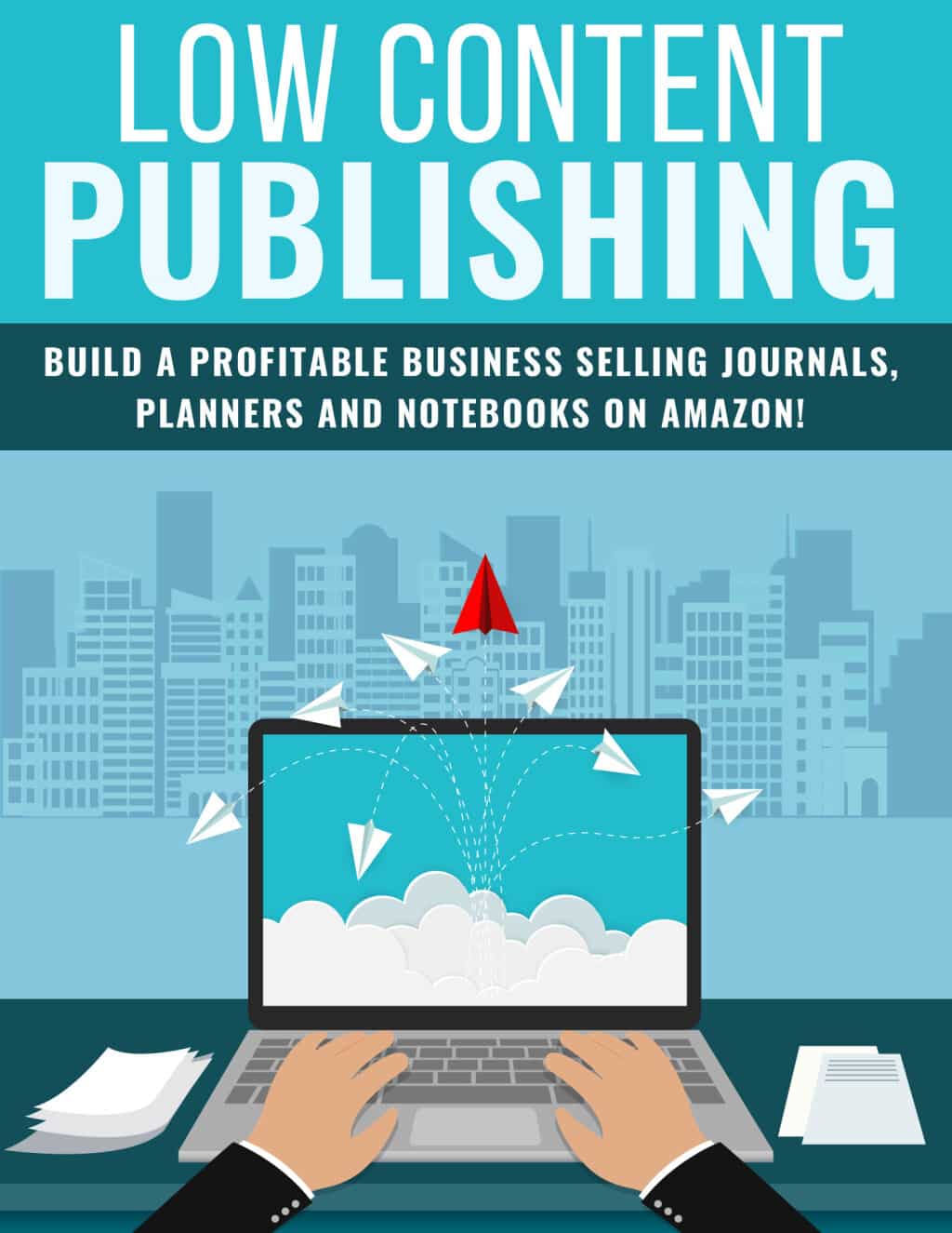 Low Content Publishing guide: learn how to sell journals, planners, and coloring books on Amazon with PLR rights.