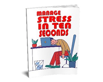 Digital product for stress management with PLR MRR resell rights, featuring ten-second techniques for quick relief