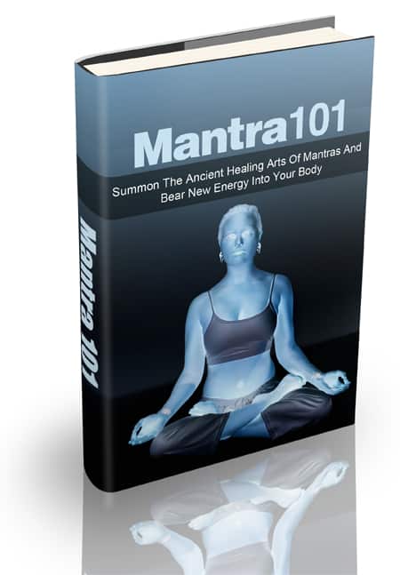 Mantra 101 book cover for healing and profit digital download with PLR resell rights