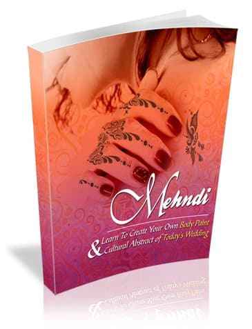 Intricate Mehndi tattoo design eBook with PLR MRR resell rights, digital download available