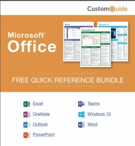 Microsoft Office 2019 reference card bundle with shortcut tips and PLR resell rights