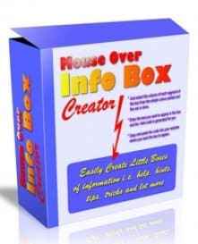 Digital download info box creator for mouseover hints, tips, and FAQ boxes with PLR rights