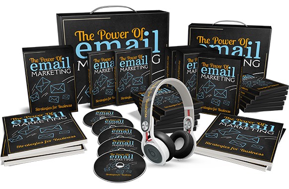 Power of email marketing illustration showing a glowing smartphone with email icons and subscriber growth graphs