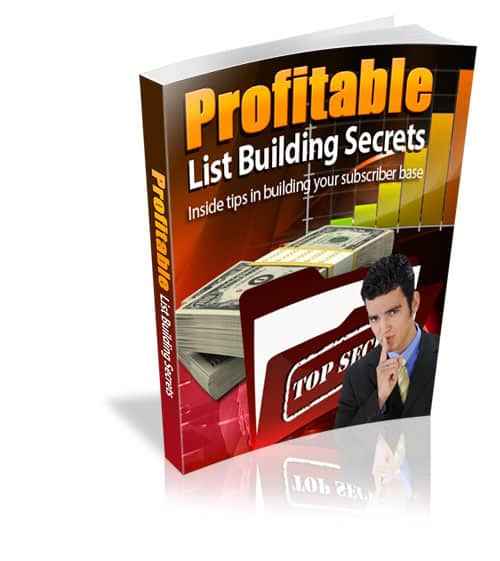 Profitable List Building Secrets cover image - digital PLR list building ebook with resell rights