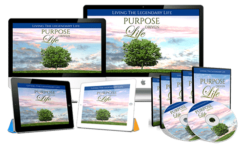 The Purpose-Driven Life PLR video course cover image showing life purpose and success concepts
