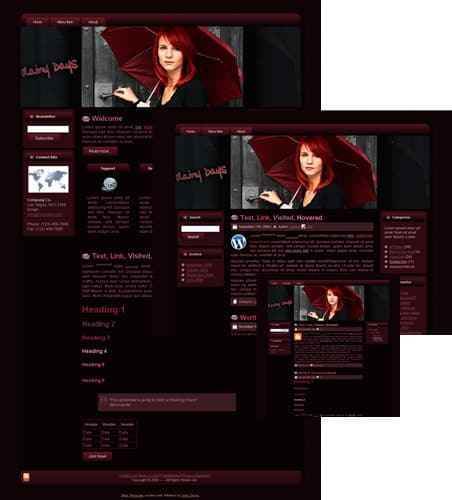 Red Rain Theme – digital download with PLR/MRR resell rights for stunning website design