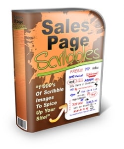 Hand-drawn scribble images bundle for sales pages, marketing phrases, arrows, bullets, PLR, MRR