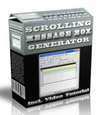Scrolling Message Box Generator with PLR MRR resell rights rotating messages tool for websites