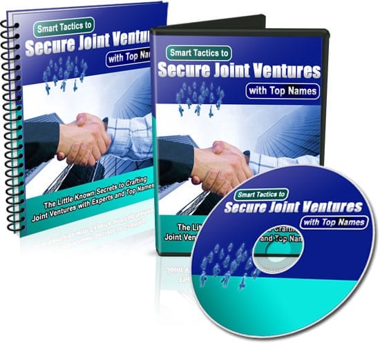 Smart tactics to secure joint ventures with top names, joint venture partnership strategies, PLR course cover image