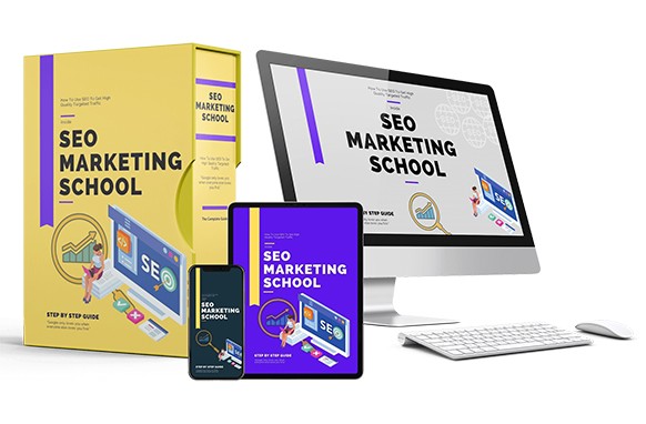 SEO Marketing School: free targeted traffic guide with PLR resell rights - high-quality digital download