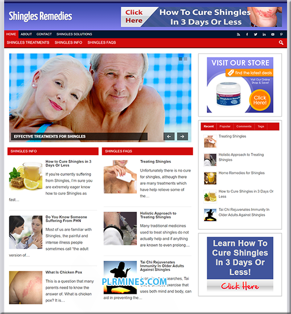 Ready-made PLR blog for shingles remedy niche – digital download