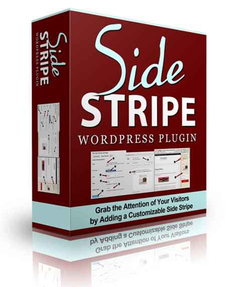 Side Stripe WP plugin screenshot showing slide-out sidebar design for WordPress conversions