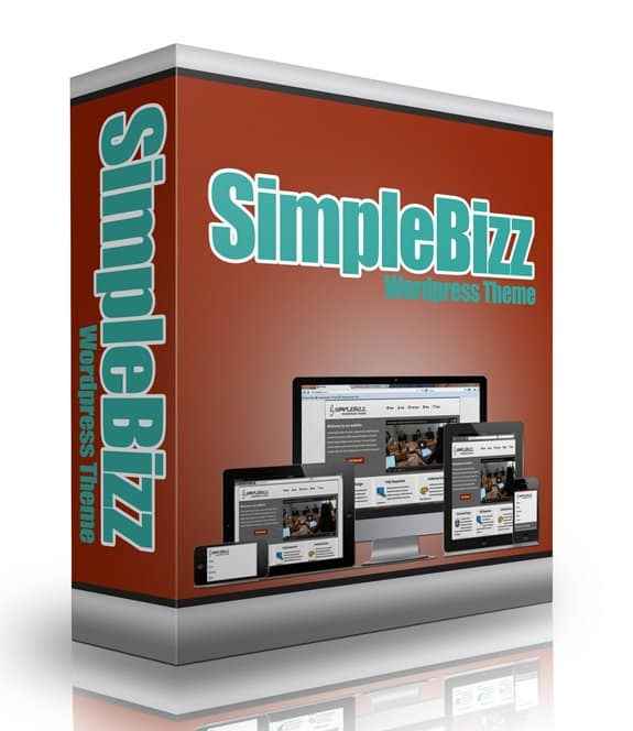 SimpleBizz WordPress Theme - drag and drop, responsive, PLR MRR digital download for business sites