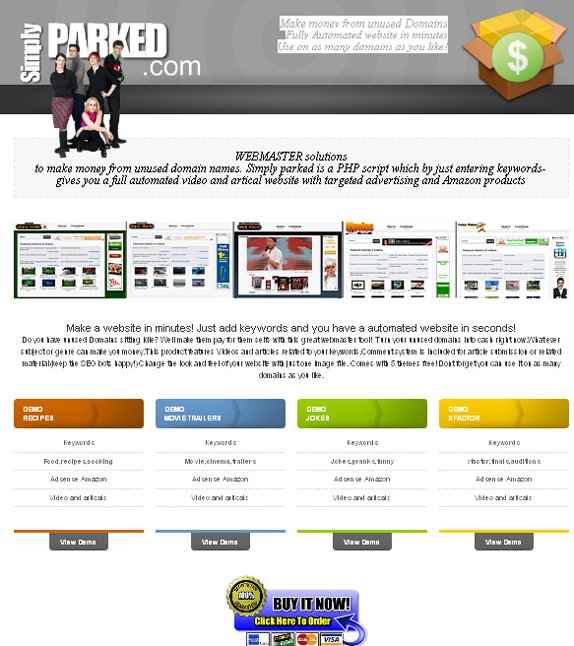 Simply Parked PHP Script - Automated Domain Monetization with PLR MRR Rights