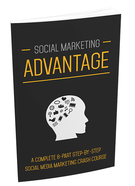 Social media advantage course cover image showing digital marketing strategy and PLR resell rights