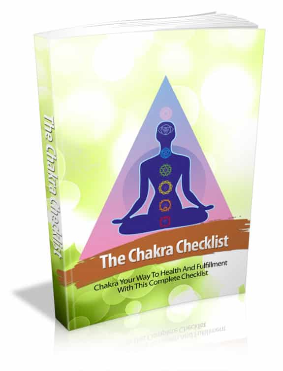 The Chakra Checklist digital PLR guide with chakra colors and lotus visuals for spiritual healing resell