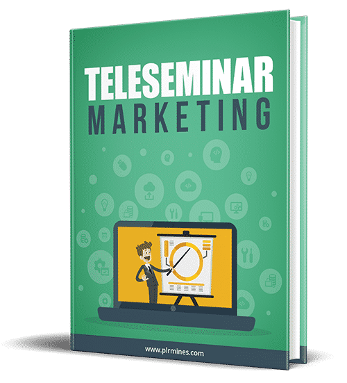 Teleseminar marketing PLR eBook cover showing phone and microphone icon for building trust and relationships