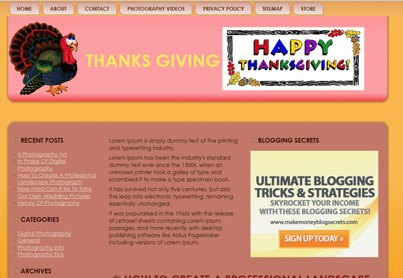 Thanksgiving WordPress Themes with Master Resale Rights – seasonal digital download for instant profit