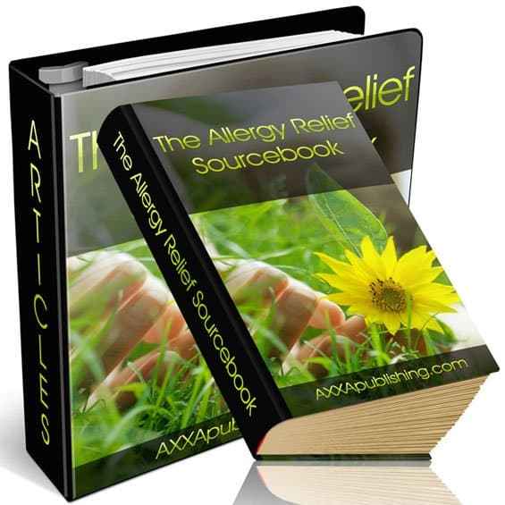 The Allergy Relief Sourcebook digital download guide with PLR MRR resell rights for allergy relief