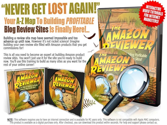 Amazon affiliate review site building course with digital download and PLR MRR resell rights