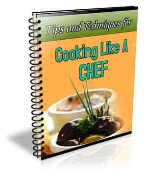 Cooking like a chef PLR digital download with professional kitchen tips and resell rights
