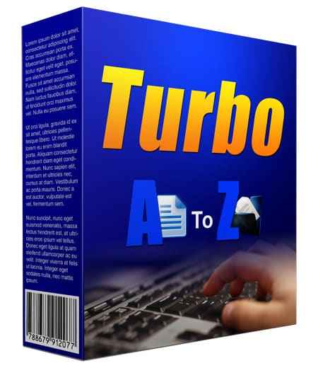 Turbo A to Z Indexing Software – organize website content with PLR/MRR resell rights