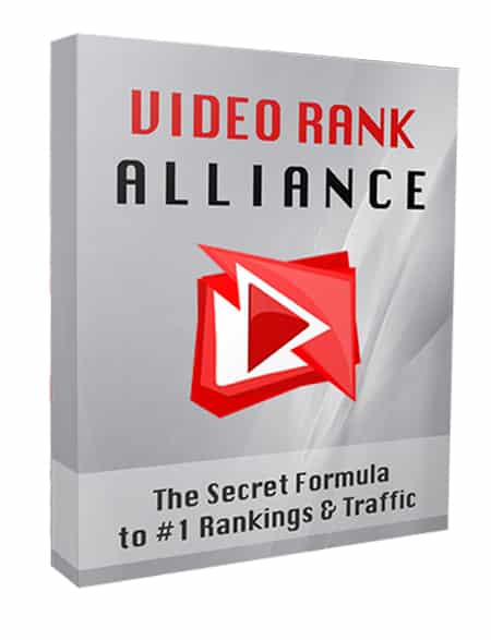 Video Rank Alliance PLR product cover image showing ranking graphs and YouTube icon