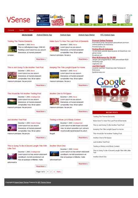 VSense WordPress Theme high CTR AdSense clean design digital download PLR MRR