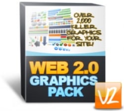 Collection of over 2000 Web 2.0 graphics with PLR resell rights including buttons and templates