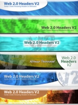 Web header design templates with pre-installed effects, easy for beginners without Photoshop