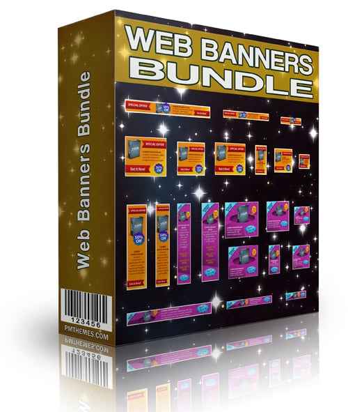 Ultimate Web Banners Bundle digital download with PLR/MRR resell rights for high-converting paid ads