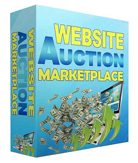 Website auction marketplace software with PLR and MRR resell rights for profit