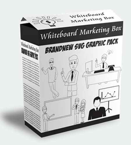 Whiteboard Marketing Box Vol.1 with 290+ hand drawn graphics, vectors, and PLR resell rights