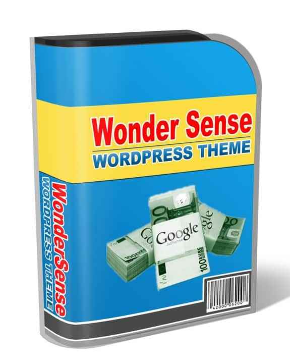 WonderSense WordPress Theme – premium PPC AdSense theme with PLR/MRR resell rights for digital download
