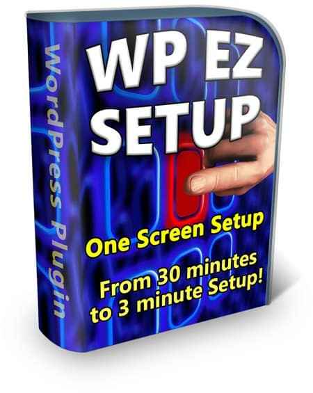 WP EZ Setup plugin dashboard screenshot showing step-by-step WordPress configuration tool for quick site setup