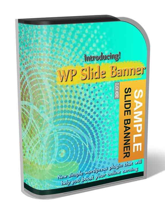WP Slide Banner WordPress plugin dashboard interface for setting up banner ads and resell rights