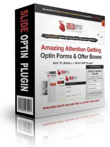 WP Slide Optin Plugin with modern slide-in optin box and list building tools