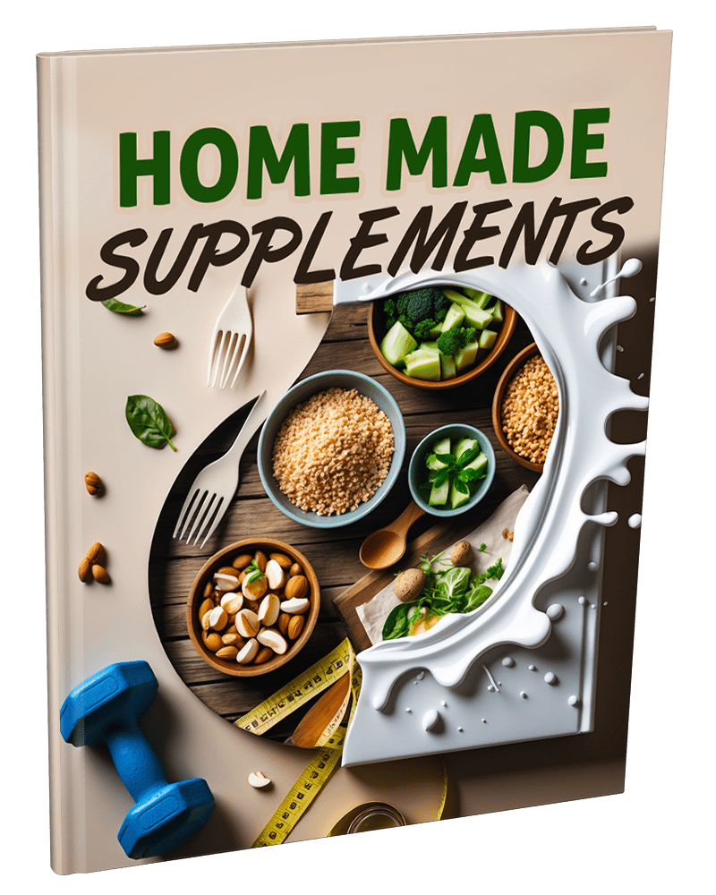 Home Made Supplements ebook cover with natural ingredients for DIY wellness PLR