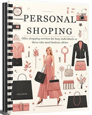 Personal shopping side hustle digital guide with PLR MRR resell rights for fashion enthusiasts