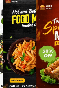 food vertical ad templates