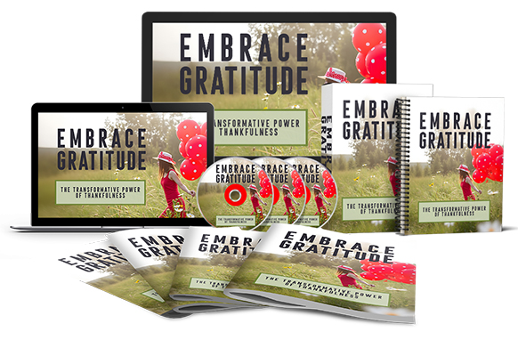 Embrace Gratitude PLR digital guide with resell rights, thankfulness strategies for happiness